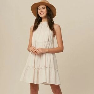 Free People Babydoll Gauze Tiered Halter Dress Small Oversized Sundress